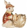 Clayre & Eef Dekorácia figúrka králik s kvetináčikom a kanvičkou - 28*18*30 cm - Clayre & Eef