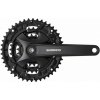 Shimano kľuky FC-MT101-L 170mm 40-30-22, čierne, s krytom, 9 speed, pre os štvorec