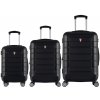 Sada cestovních kufrů TUCCI Console T-0273/3 ABS - černá - 92 L / 58 L + 35% EXPANDER / 33 L