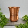 Čistý medený hrnček zaoblený s anticky leptaným okrajom – 300 ml