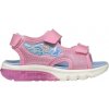 Dievčenské sandále Geox, J SANDAL CIBERDRON A Ružová,Svetlomodrá,Biela 34