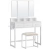 Toaletný stolík s 3-dielnym skladacím zrkadlom RVT004W14
