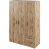 KONDELA Adeli trojdverová šatníková skriňa so zásuvkami dub wotan