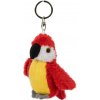 Papagáj Ara plyšový prívesok, červený - 9 cm