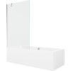 Mexen Cube obdĺžniková vaňa 180 x 80 cm s obkladom a 1-krídlovým zástenou 100 cm, transparentná, chróm