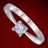 Silver.ag Prsteň zlatý, štvorcový, diamant R3358