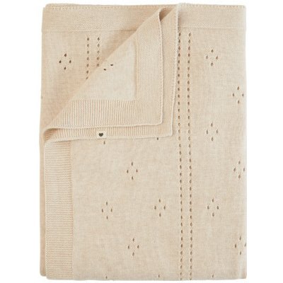 BIBS Pletená dierkovaná deka z BIO bavlny (Ivory)