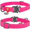 Vode odolný obojok WAU DOG ružový Obvod krku: 35-58cm, šírka: 25mm s QR kódom