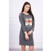 Šaty pre dámy s potlačou Honey girl - grafitové Uni