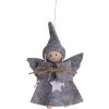 Ozdoba na vianočný stromček z filcu - anjelik šedý 15 cm