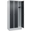 Šatňová skriňa C+P Cabo-Plus, 2 oddelenia, 800 x 500 x 1950 mm, čierno-sivá, s podstavcom