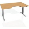 Hobis Pracovný stôl Motion Ergo, ZO, 3S, 140x61-128,x90 cm, buk/sivá