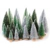 SÚPRAVA MINIATÚRNYCH UMELÝCH VIANOČNÝCH STROMČEKOV SO SNEHOVÝM EFEKTOM DEKORÁCIA OZDOBA