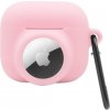 AppleKing 2v1 silikónový ochranný obal pre AirPods 3 / AirTag 1 / 2 - ružový - možnosť vrátiť tovar ZADARMO do 30tich dní