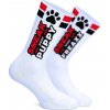 Sneakfreaxx Sneak Woof Puppy Socks Red, bavlnené ponožky s labkami