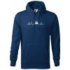 Ekg lokomotíva - Mikina pánska Cape s kapucňou - 2XL ( Polnočná modrá )