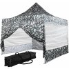 INSTENT Záhradný Skladací nožnicový Altánok 3x3m, vodeodolný UV 50+, kamufláž Mesto + 2 steny s veľkým Panoramatickým oknom + 2 steny s posuvným vchodom so zipsom + púzdro na kolieskach