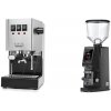 Gaggia New Classic E24, stainless steel + Eureka Atom W 65, black