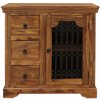 indickynabytok.sk - Komoda Jali s kovovým výpletom 90x90x45 z indického masívu palisander