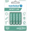 Nabíjacie batérie AAA / R03 Ni-MH everActive 550mAh Infinity Line 3000 cyklov (blister 4 ks)