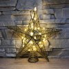 LED vianočná kovová 3D hviezda na stromček - 20 cm bílá studená