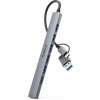 Orico Hub YSA2-U3, USB-A/USB-C 1xUSB-A 3.0 + 6x USB-A 2.0, sivý