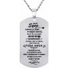 Silvego Oceľový prívesok s retiazkou dog tag pre syna s nápisom: Drahý syn... RRC0384N-SK