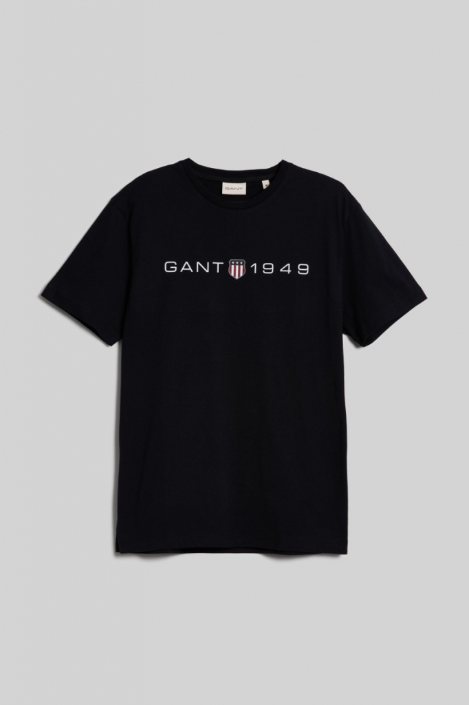 Gant tričko Printed Graphic SS T-Shirt čierne