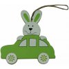 GOBA Veľkonočná dekorácia závesná – Auto so zajačikom