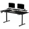 Pracovný stôl, elektricky nastaviteľná výška, 160X70 cm, 72-117 cm, HIGHLANDER XXL BLACK, čierny, ULTRADESK