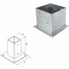 DOMAX PSP zaskrutkovacia pätka stĺpika so štvorcovou základňou Žiarový zinok (ZNO) PSP 200 - 201 x 200 x 260 x 2.5 mm (1 ks)