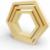 Nenatretá polička v tvare hexagonu na stenu. Hĺbka 8 cm - 25 cm