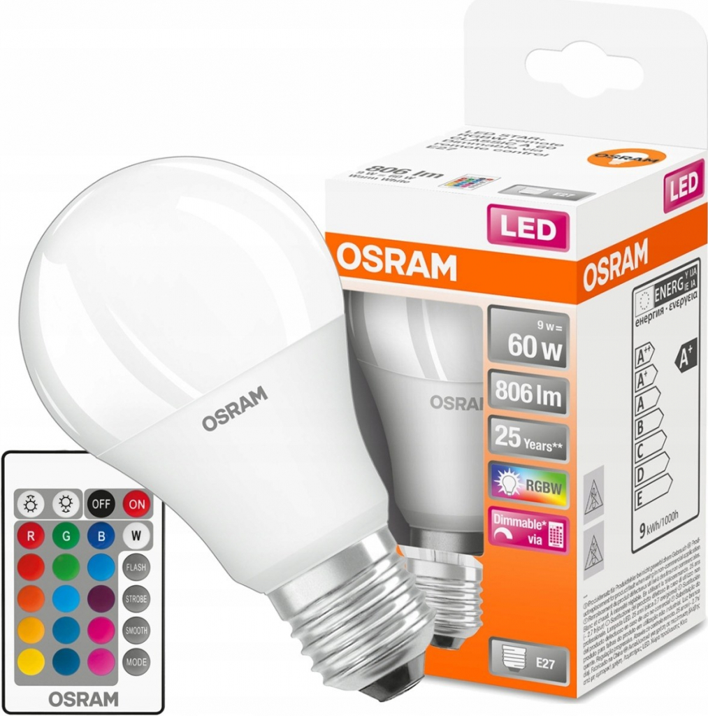 Osram LED žiarovka STAR+, E27, 9W, teplá biela, ovládač