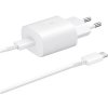 Samsung síťová nabíječka EP-TA800EWE + kabe EP-DA705BWE USB-C, 25W, bílá, (bulk)