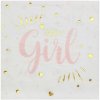 Santex servítky papierové metalické Baby Girl 33x33cm 20ks