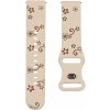 Madvell Silikónový remienok Kvetiny béžový s bordó 22mm