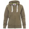 PAYPER DALLAS+ LADY 000406-0001 / Celozapínacia dámska mikina s kapucňou - army green S