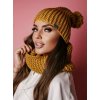Fashionweek Dámsky zimný set čiapka + šál komin NB1027 Farba: horčicovú, Veľkosť: Universal