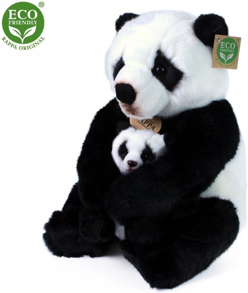 Eco-Friendly Rappa panda s mládětem 27 cm