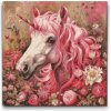 Vymalujsisam.sk Diamantové maľovanie - Ružový jednorožec Veľkosť: 50x50cm, Rám: Bez rámu, iba zrolované plátno, Diamanty: Okrúhle