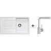 Blanco SET 10-B 24 drez silgranit ZIA 5 S 86x50 cm Biela+batéria Mila Chróm 520515+519414