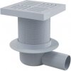 Alcadrain Podlahový prívod 150 × 150/50 mm strana, sivá mriežka APV5211