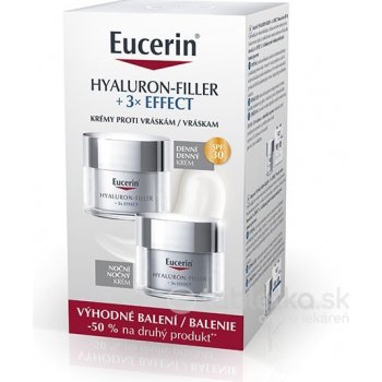 Eucerin HYALURON-FILLER+3xEFFECT DUO normálna pleť, denný krém SPF30, + nočný krém 50+50 ml