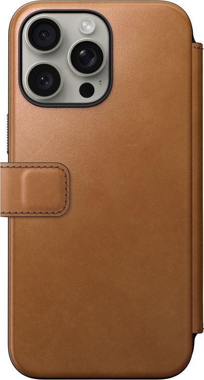 Nomad Modern Leather Folio English Tan iPhone 15 Pro Max