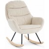 Hojdacie kreslo, relaxačné kreslo s poťahom z menčestru, béžové