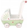 Hlboký drevený kočík pre bábiky Adam Toys, zelený, 18 m+