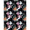 Fototapeta - PL1386 - Japonský žeriav a kvety - tmavá Vliesová fototap. - 206cm x 275cm
