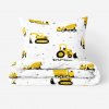Goldea detské krepové obliečky - bagre a stavebné autá 150 x 200 a 50 x 60 cm