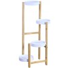 KESPER KESPER Stojan na kvety 4 police, bambus, plast, biely 78x48x42cm