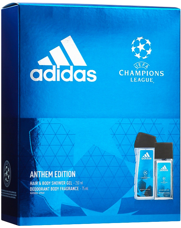 Adidas UEFA Champions League Anthem Edition VII deodorant sklo 75 ml + sprchový gél 250 ml dárk. sada